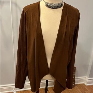 😍SHOW SPECIAL - INC International concert Brown Wade look open cardigan size XL